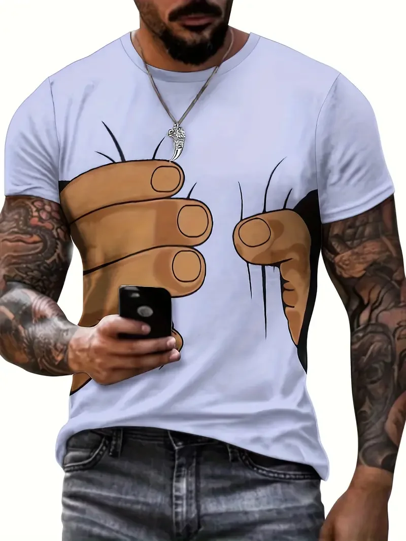 

Visual Illusion 3D Print T Shirt Mens Designer Clothes Summer Women Casual Street Short Sleeve Tops Funny Oversized Kids Tees