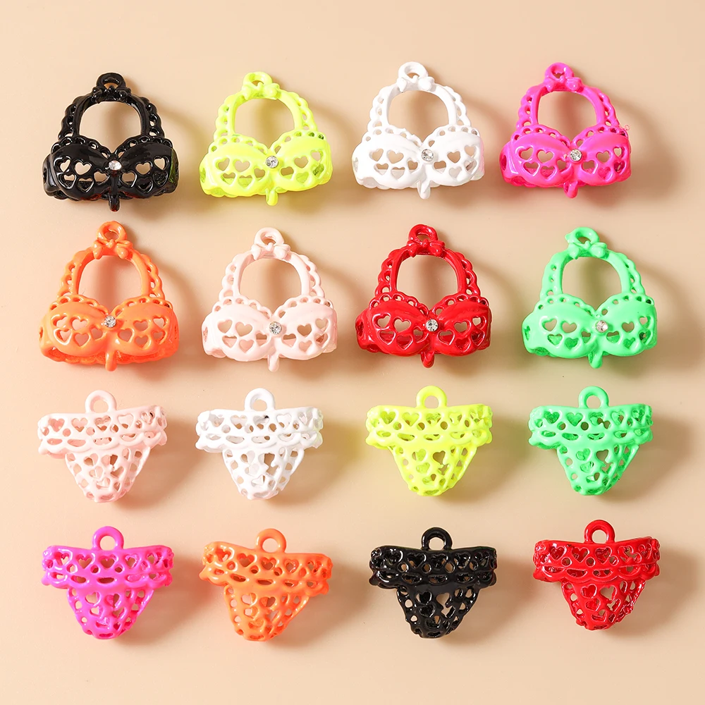 Leslie 5 Stück Niedliche Mini Kawaii Sexy Bikini Unterhosen Anhänger für DIY Ohrringe Halsketten Sommer Strand Schmuckherstellung Zubehör – Detail 2