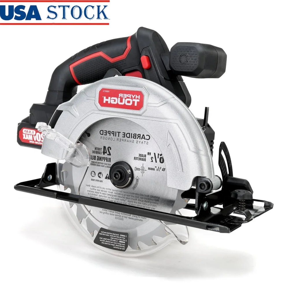 20V Max Cordless Lithium-ion Circular Saw 6-1/2 inch 4000 RPM with 1.5Ah Battery Charger Blade Rip Fence Wood Cutting