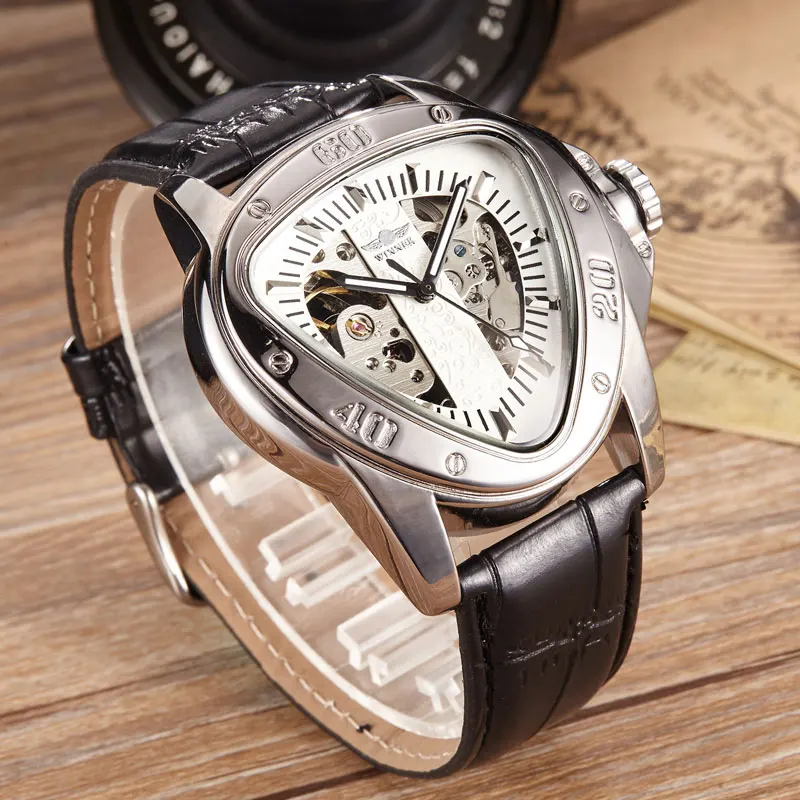 RELOGIO MASCULION MAN WATCH WATERPROOF AUTOMATIC MECHANICAL WRISTWATCHES SKELETON MALE CLOCK LEATHER STRAP erkek kol saati