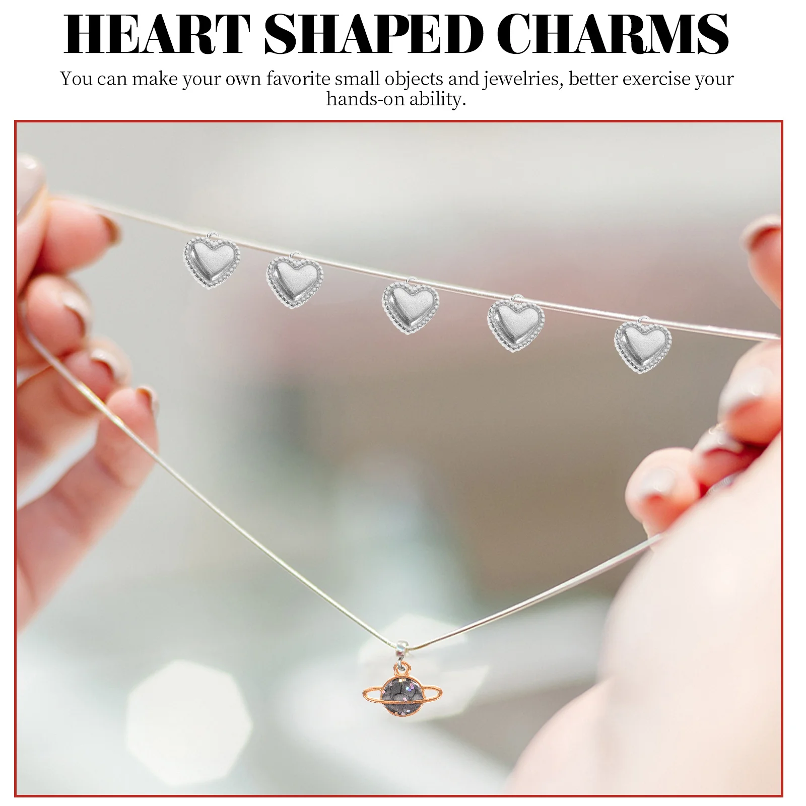 

100pcs Stainless Steel Heart Charms Diy Jewelry Making Accessories Bracelet Necklace Craft Charms For Valentine