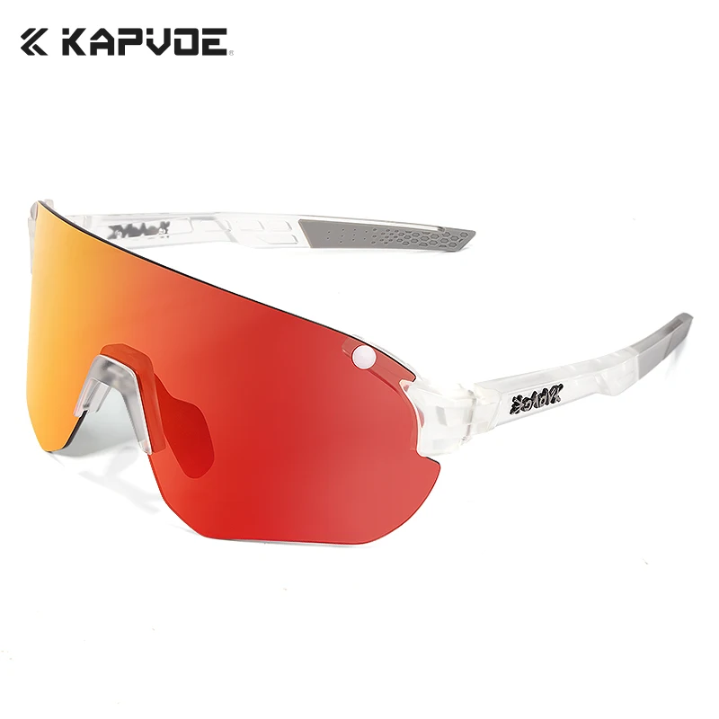 Kapvoe Leichte Fahrradbrille für Herren, randlose Sonnenbrille, Rennrad, MTB, Fahrrad, Reiten, Sport, Damen, Brillen, UV400