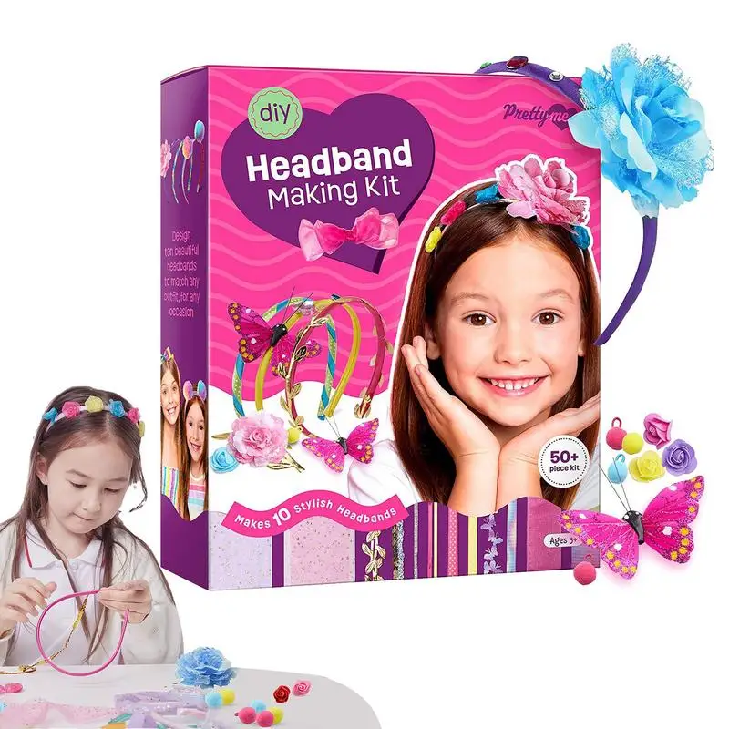 

Headband Kit Safe Girls Hairband Kit Make Your Fashion Headbands For Girls Hair Accessories Set Arts & Crafts Set For Kids Over