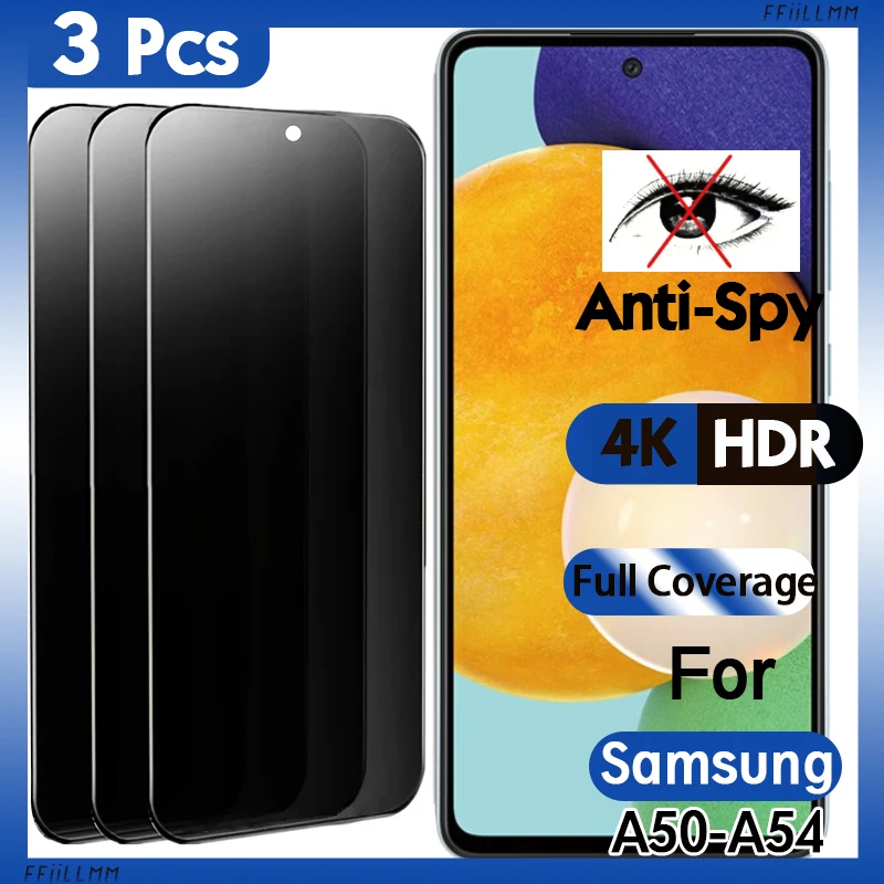 3Pcs/lot Anti-spy Privacy Film Screen Protector For Samsung A54 A53 A52 A51 A50 Privacy Tempered Glass For Samsung A52 A53 5g