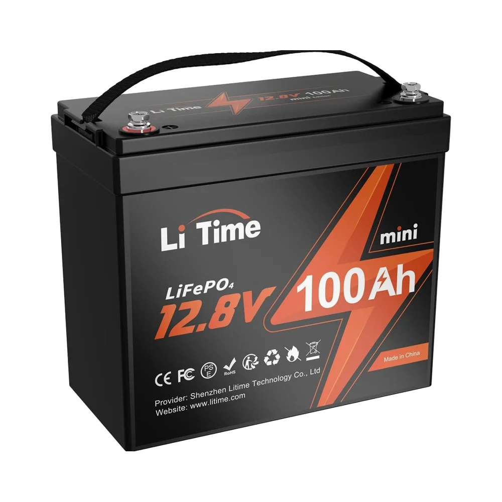 

Small Size 12V 100Ah Mini LiFePO4 Lithium Battery Pack Upgraded 100A BMS for RV Motorhome ABC Trailer Camping