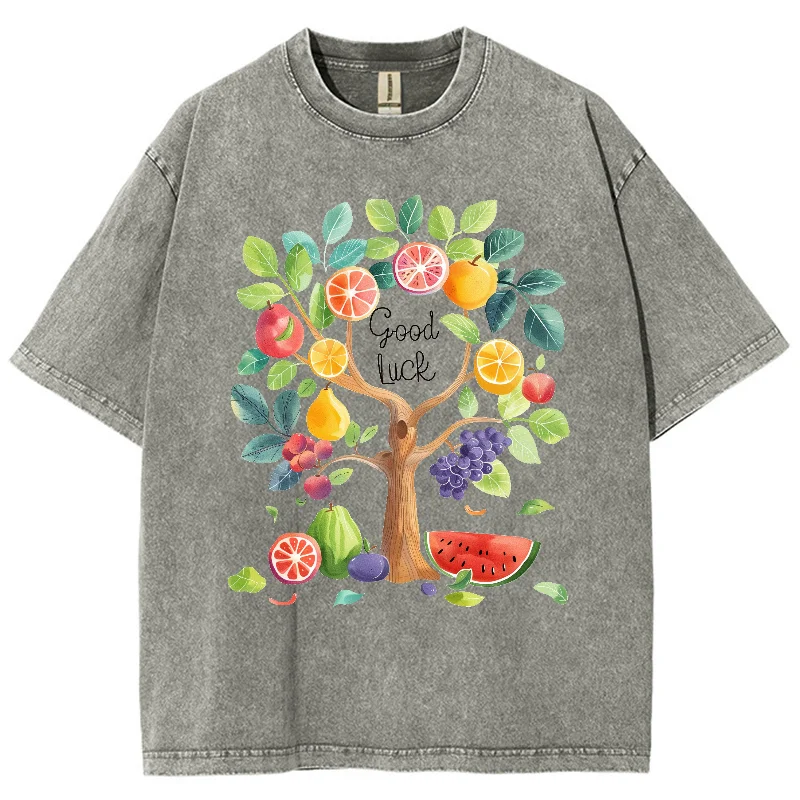 T-shirt Vintage lavata da donna con stampa di frutta Street Hip Hop Retro Punk Gothic t-shirt Harajuku Casual in cotone manica corta