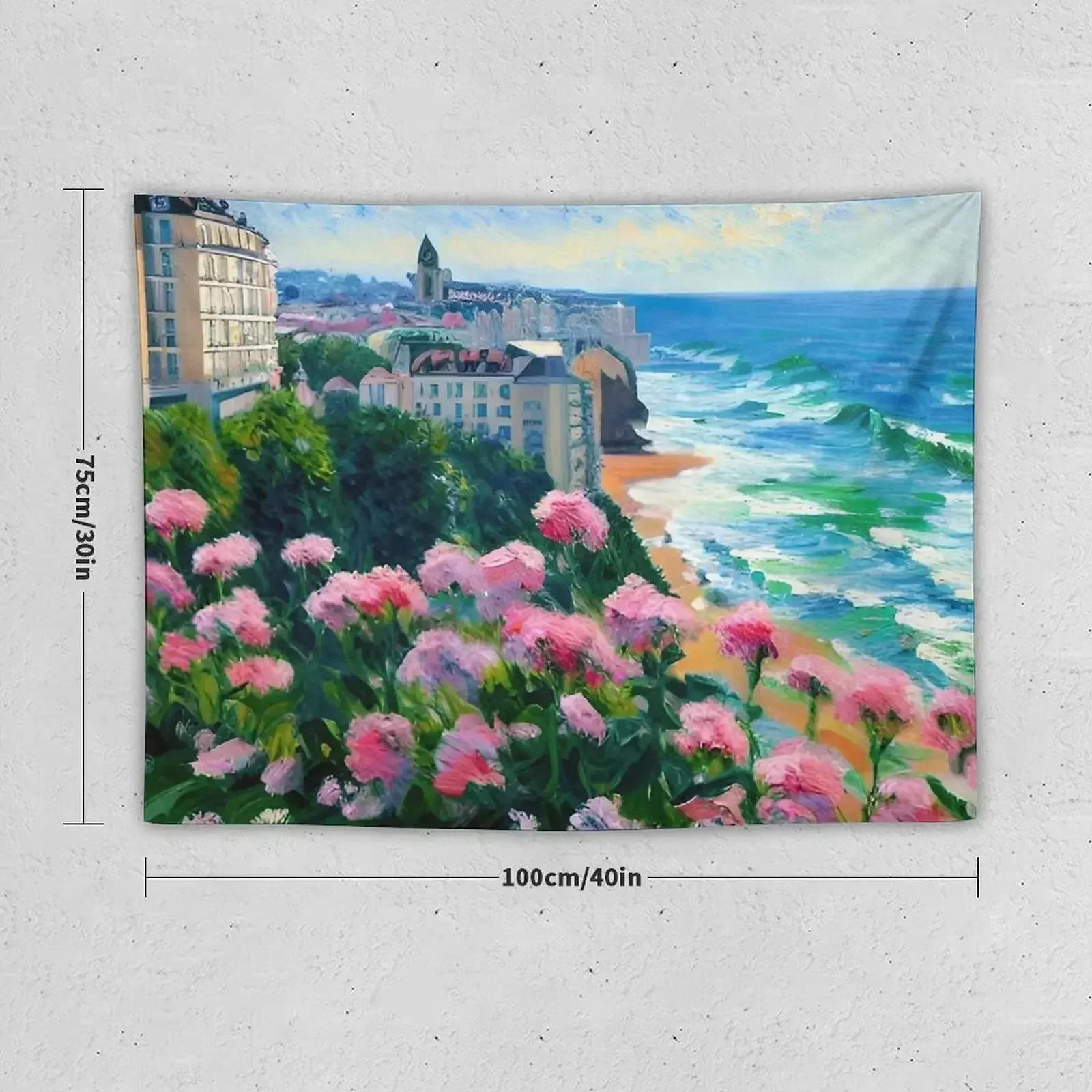 Biarritz Baskeland France Oil Painting Tapestry Room Decore Aesthetic Home Decoration Japanese Room Decor Tapestry