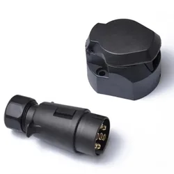 12V 7 Pin Car Trailer Socket + Plug Tow Bar Electrics Waterproof Cable Connector Adapter For RV Truck European Type Trailer