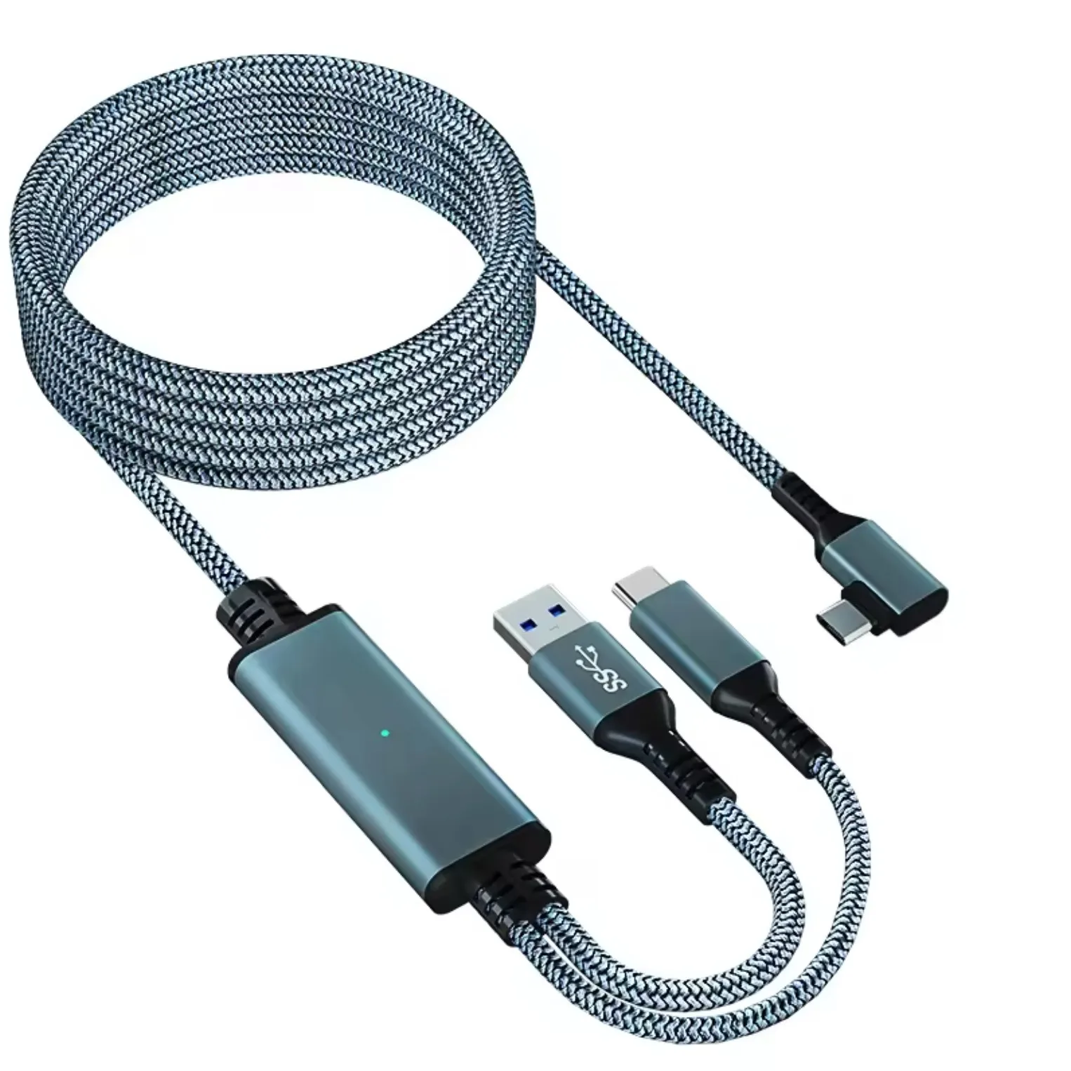 5Gbps sync 2 in 1 type C usb to usb cable 3.0 USB C for VR quest 2 link cable data transfer and charge