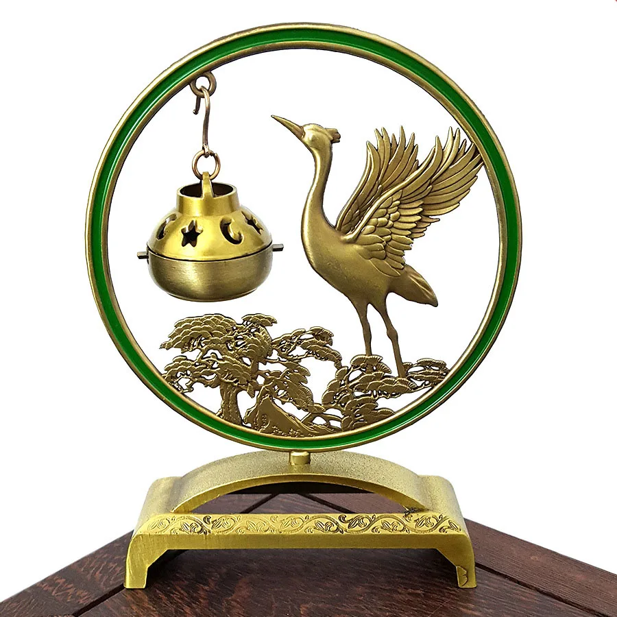 Chinese Pine Crane Hanging Incense Burner Living Room Tea Room Cloud-shaped Plate Incense Holder Home Decoration