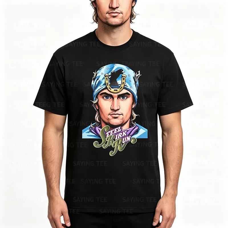 Anime Jojo 7 Steel Ball Run Charlie Kirk & Gyro Zeppeli Grafik-Baumwoll-Unisex-T-Shirt 2026 Sommer Neues Y2k Kurzarm-T-Shirt – Detail 4