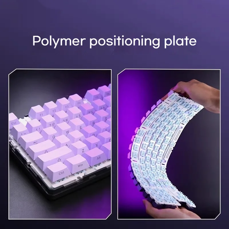 Ek87pro Bluetooth Mechanical Keyboard Connection Full Key Hot Swappable Rgb Light Effect Suitable For Both Office And Home Use