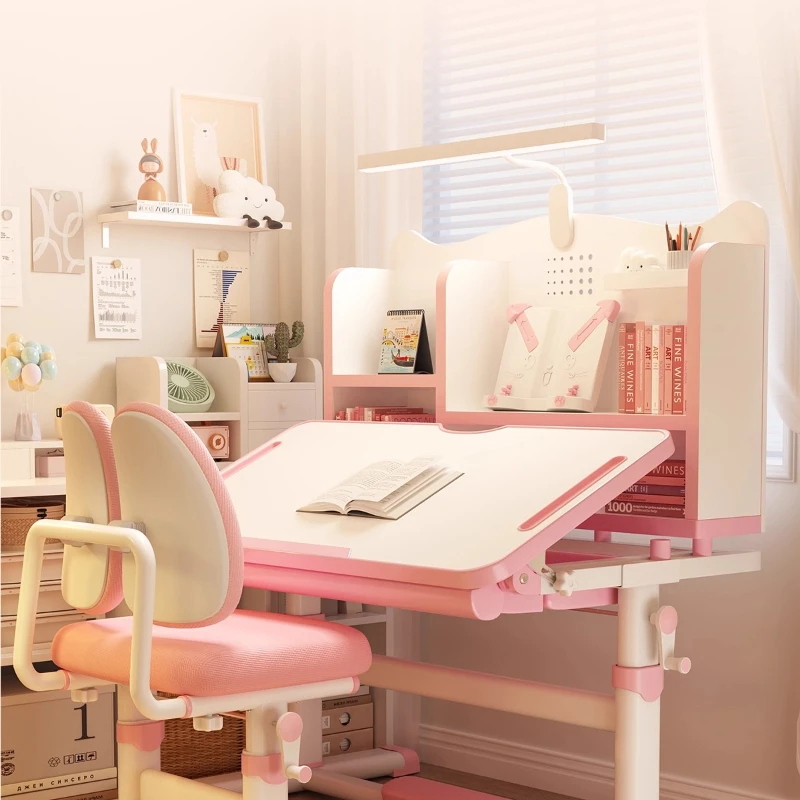 Children's study table Primary school students' household writing book lifting table and chair set
