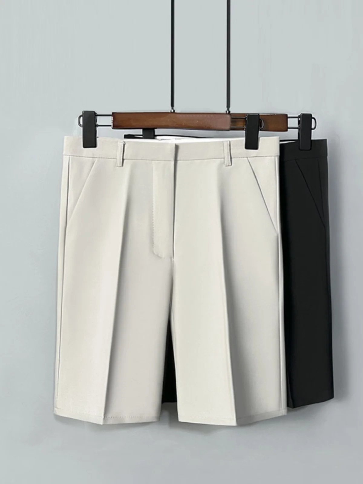 

Busin Casual White Slim Fit Straight Leg Men's orts Summer Thin Faion Urban Sle Pure Color No Ironing Treaent