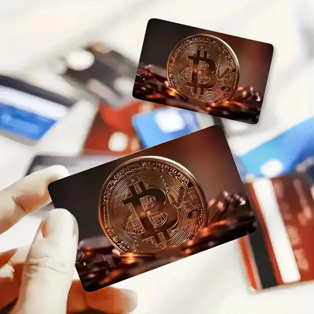 Trends Bitcoin Black Matte Vinyl Film Skin Sticker Tape for Bank Credit Debit Card Personalized Credit Card Protection Stickers