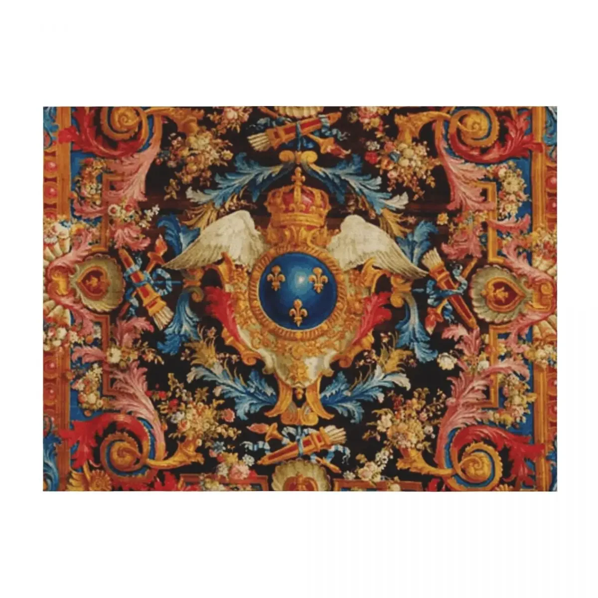 

Louis XV Savonnerie French Carpet Print Throw Blanket Decorative Sofa Thermal heavy to sleep Travel Blankets