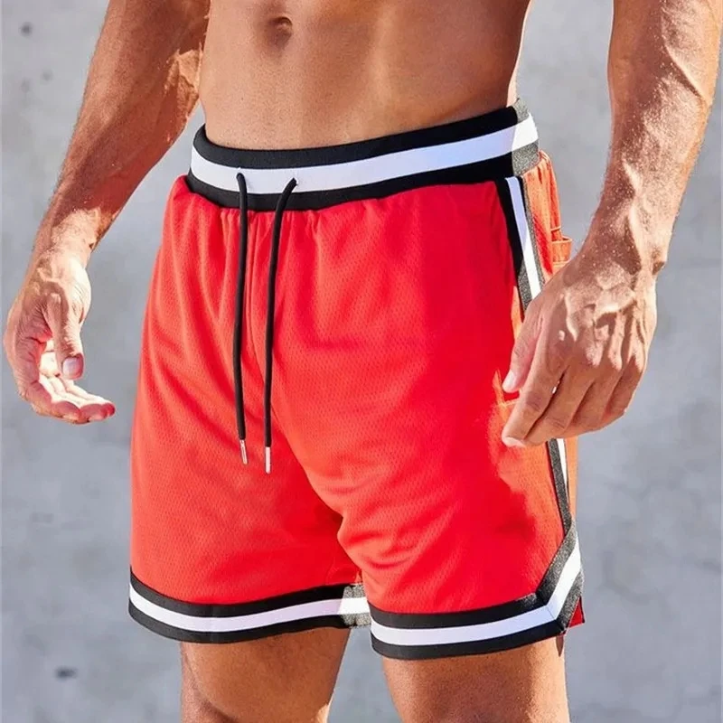 Men\'s double-decker Sports Shorts Mesh Quick Dry Loose Training Shorts men new Summer Fitness Joggers Casual Breathable Shorts