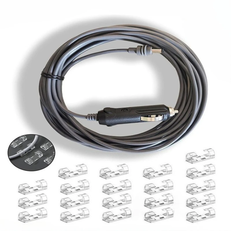 

12AWG Mini Car Adapter Cable 16.4 Feet /5 Meters 12-48V with 20 Wire Brackets