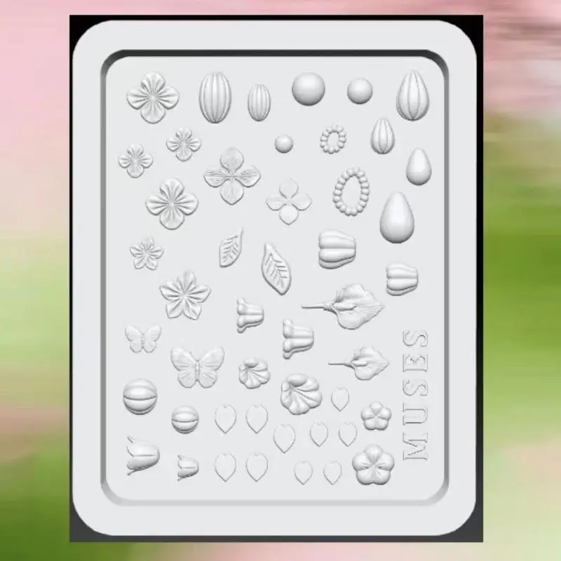 3D Nail Art Silicone Mold 1Pcs Reusable Non-Stick Flower Leaf Butterfly Pattern for Professional Manicure Salon Home DIY