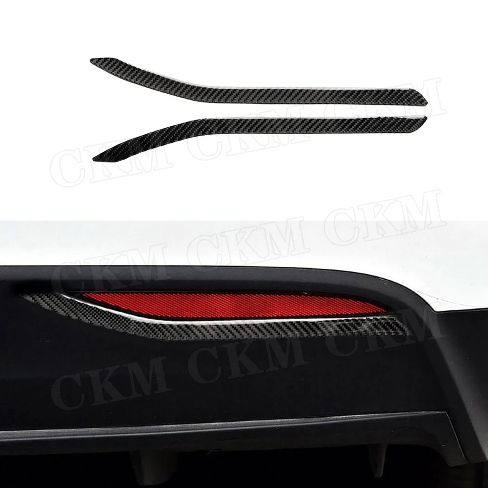 

Carbon Fiber Car Rear Reflector Fog Lamp Trim Strip Frame Garnish Stickers For Tesla Model X 2015-2019 Auto Car Styling