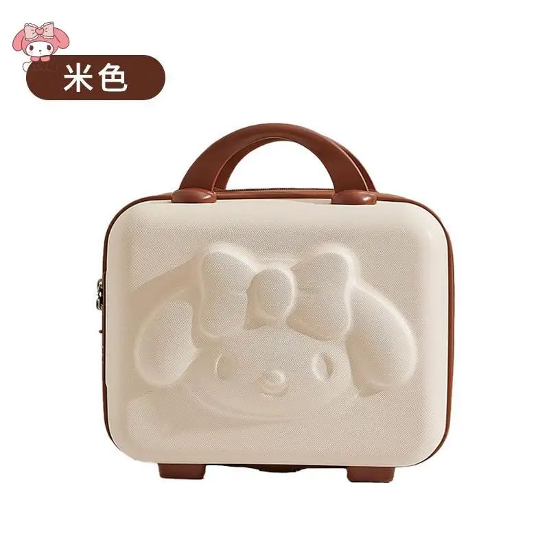 만화 Sanrios 마이 멜로디 수하물 상자 작은 암호 상자 화장품 케이스 가방 귀여운 휴대용 경량 축제 선물