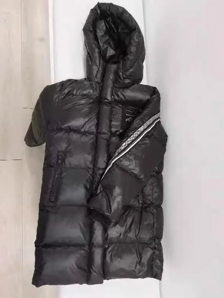 High-End-Down-Mantel für Kinder, lange Kapuzen-Oberbekleidung, Winter, für Jungen und Mädchen, winddicht, wasserdicht, warm, Daunenjacke A4162 – Detail 13