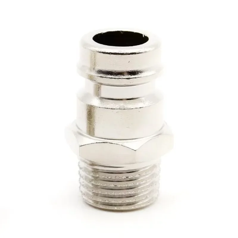 Custom HASCO Mold Brass Electroplated Thickened Standard Water Nozzle, Male Thread Water Transport Quick Connector, Closed Type