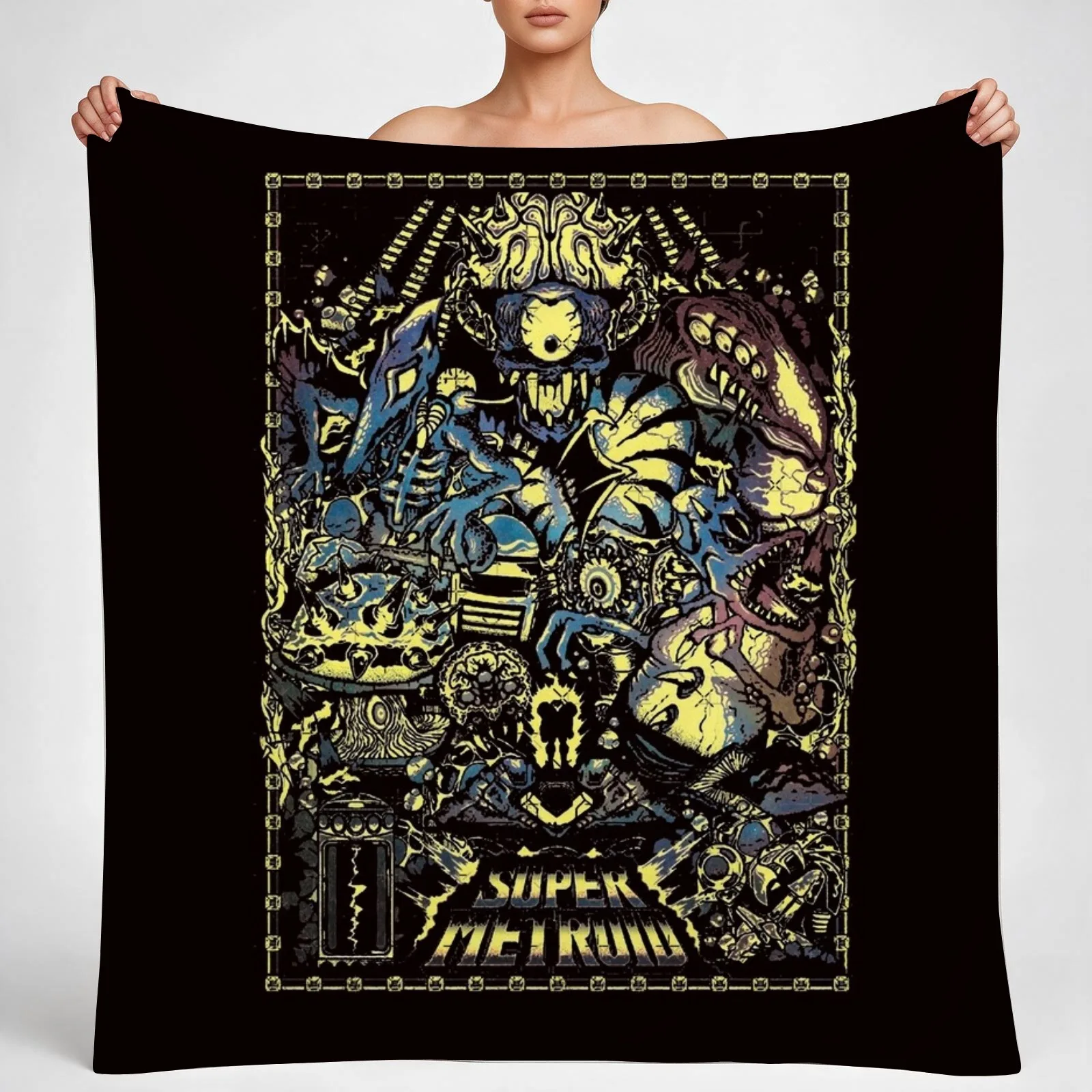 Super Metroid Legacy Type C Throw Blanket couch cozy soft plush fuzzy picnic outdoor blanket