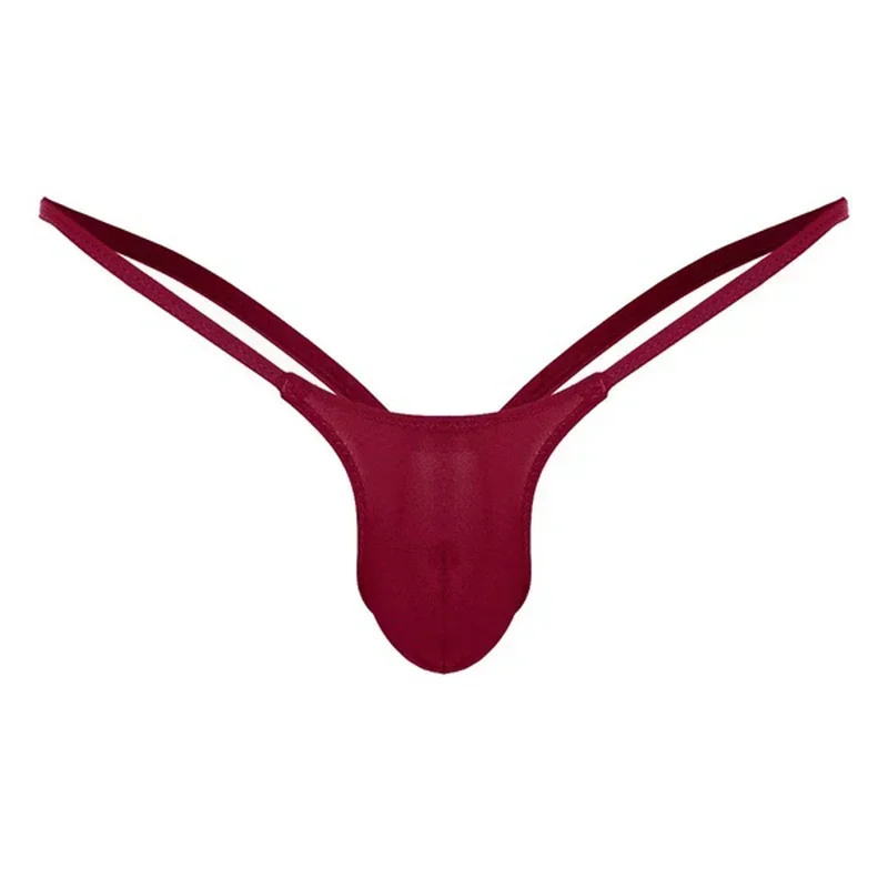 1pc Men\'s Fashion Solid Color Sexy G-strings Low-rise Pouch T-back Thongs Underwear Soft Bikini Briefs Man Panties Lingerie