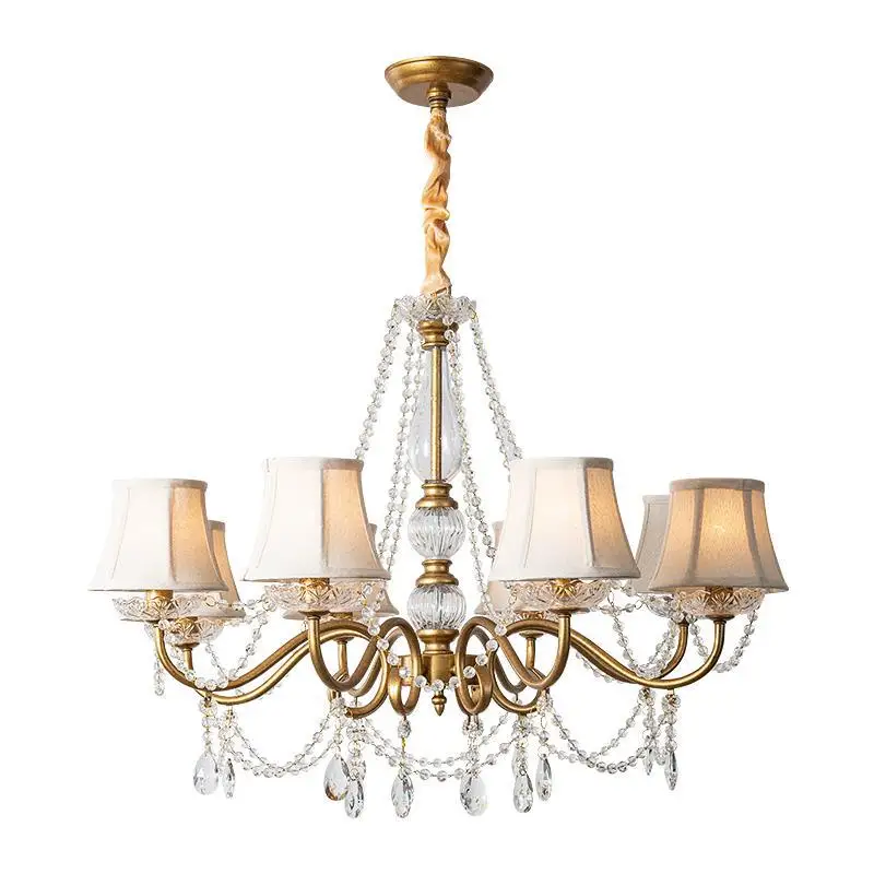 Bedroom chandelier American style creative home lampshade, light luxury living room lamps c
