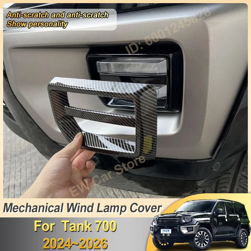 

For Tank 700 Hi4-T Accessories 2024~2026 Car Fog Light Frame Headlight Protection Covers Sticker Auto Exterior Parts Decorations