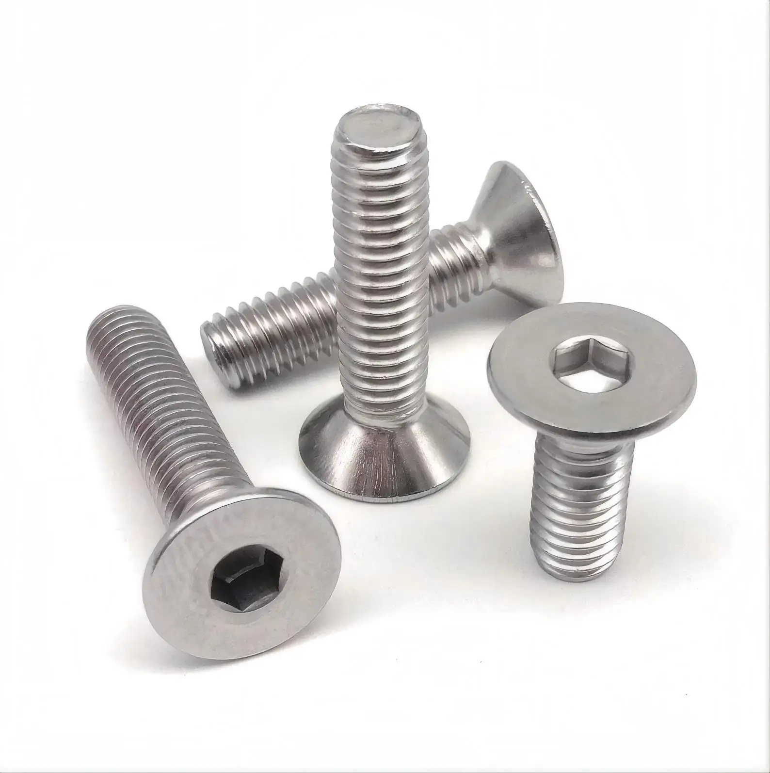 30-150pcs M5 Flat Countersunk Hex Screw 304 Stainless Steel Hexagonal Allen Bolt Motorcycle Machine Screw 10mm-30mm
