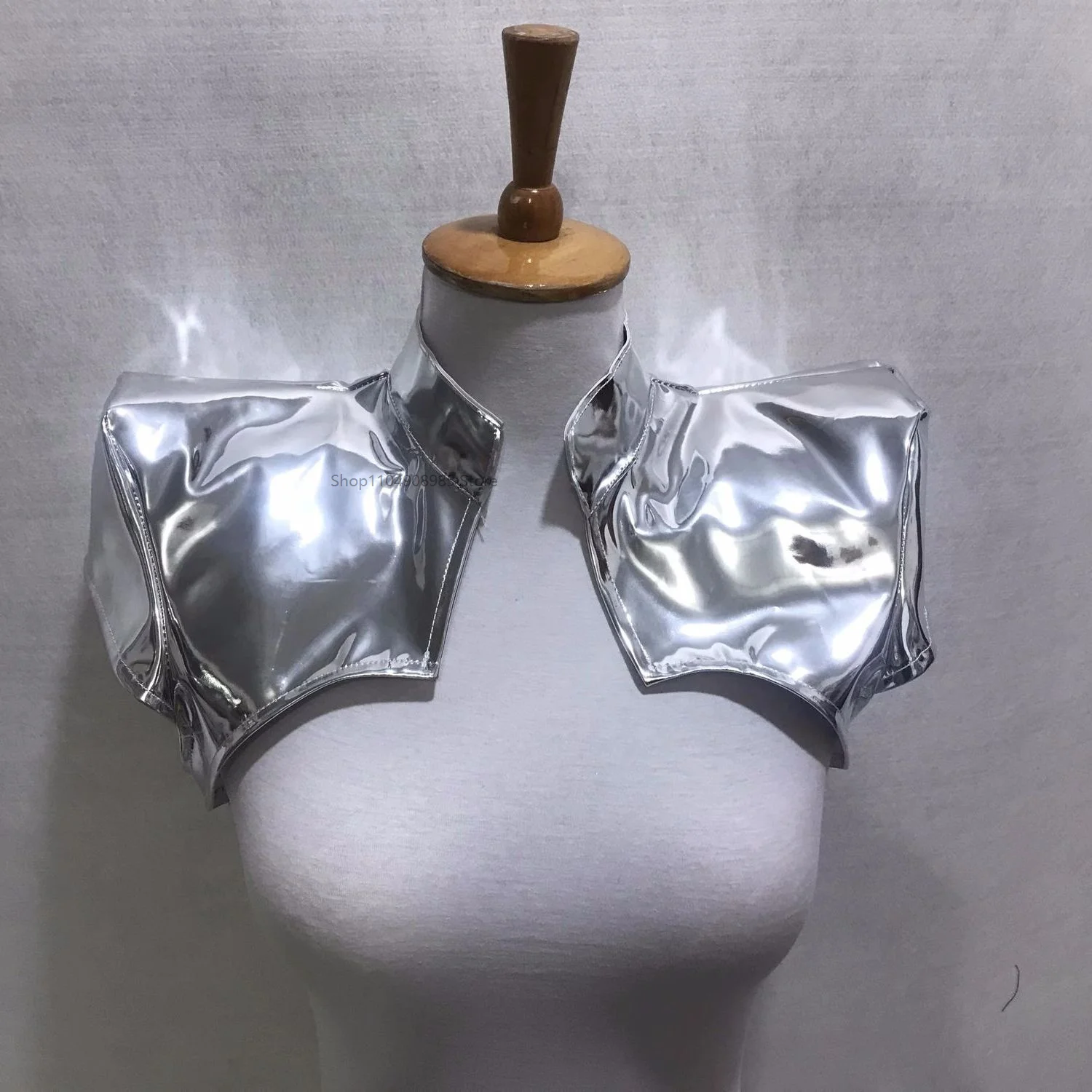 

Shoulder Pad Armor Jazz Dance Unisex Gold Silver Leather Vest Male Women Dancer Team Performance Clothes Bar Stage Accessories
