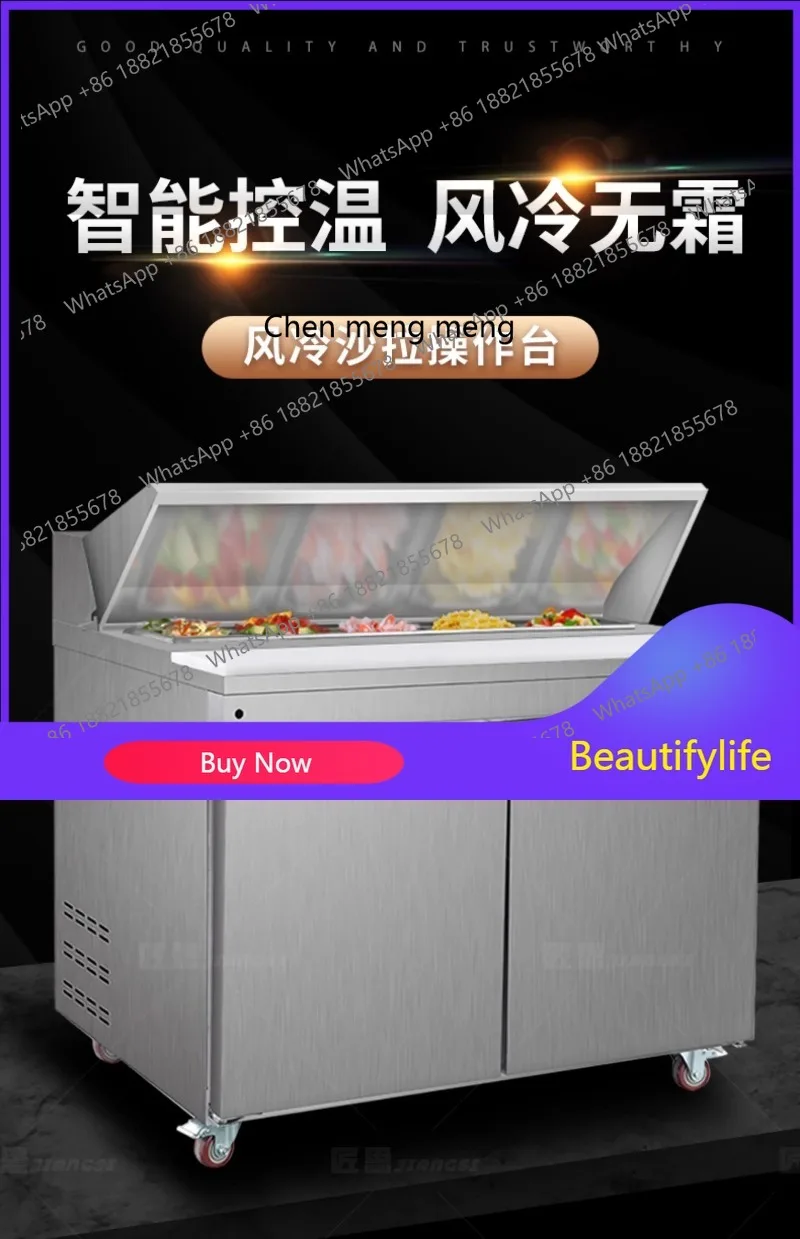 

FF A65 Коммерческая станция для начинки пиццы Шкаф для салата Витрина с прорезями для фруктов Холодильный шкаф для сохранения свежести