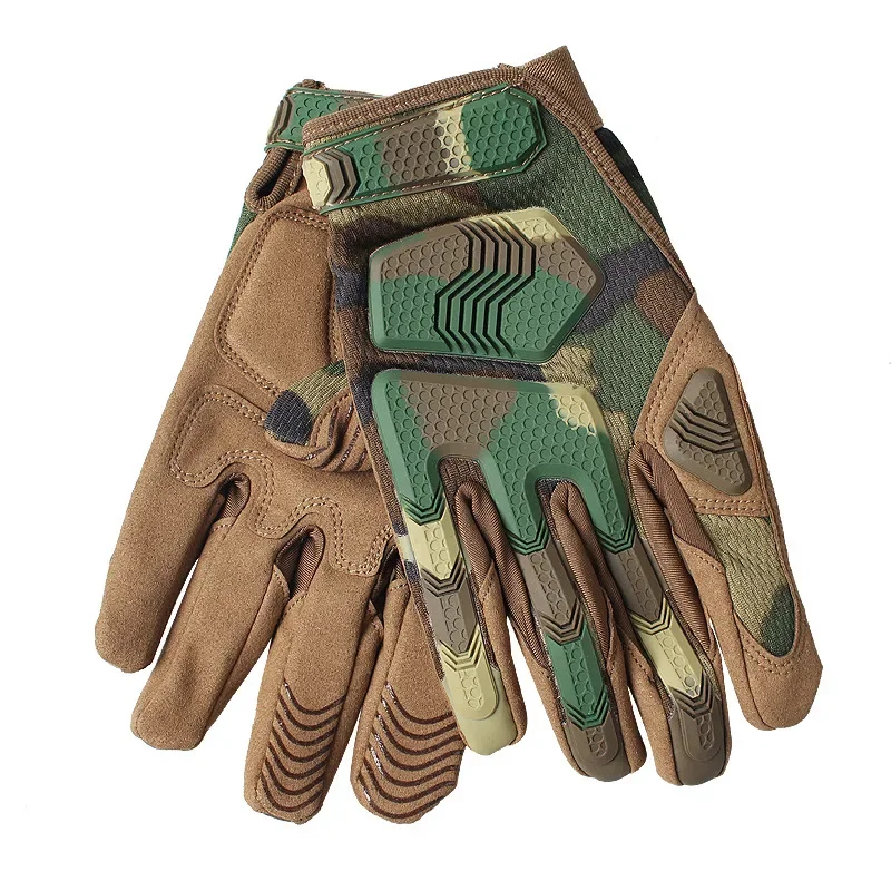 Homens do trabalho tático luvas de dedo completo, Multicam, Anti-Slip, Rip-Stop, Airsoft Mittens, homens militares, camuflagem Shooting Glove