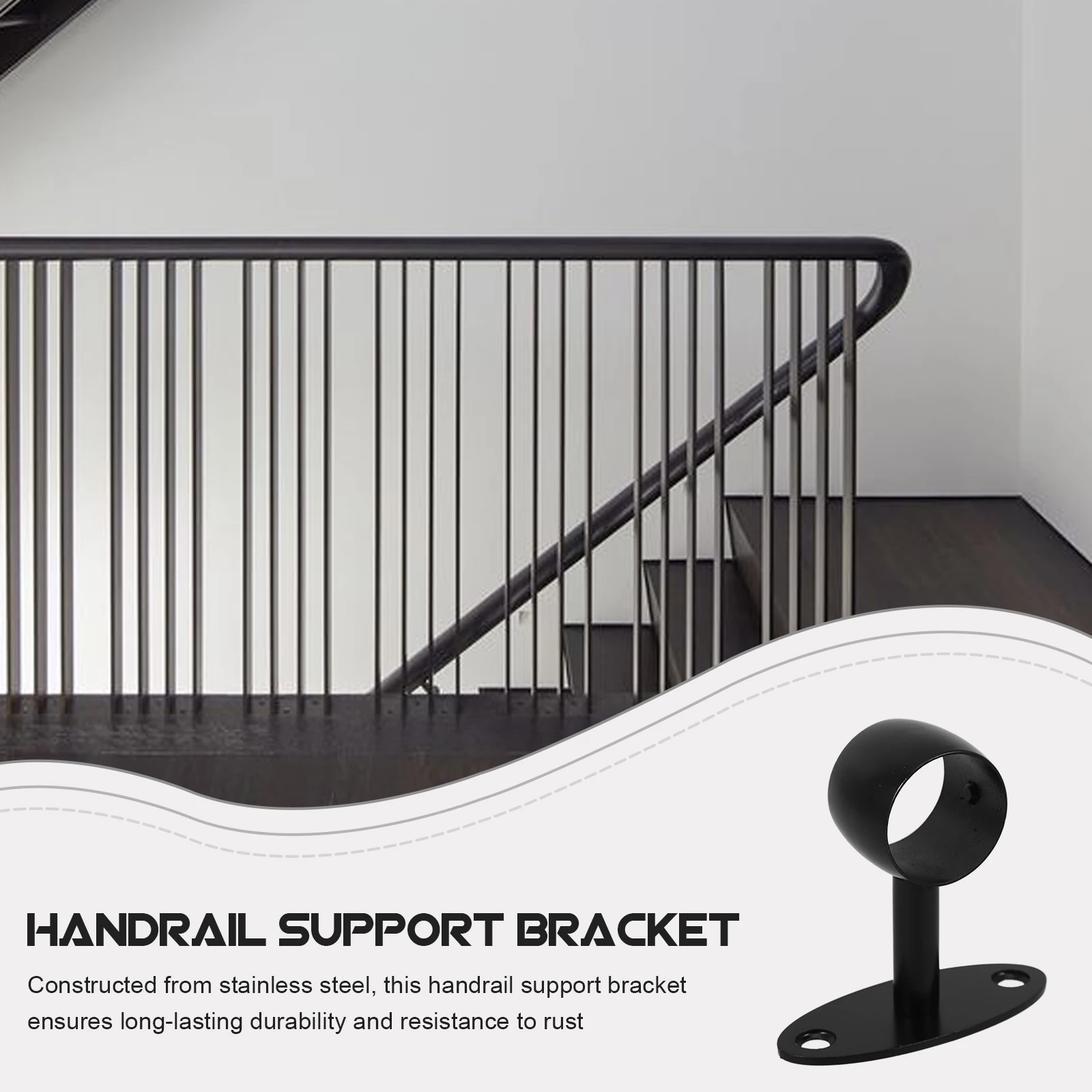 دعامة درابزين من الفولاذ المقاوم للصدأ للسلالم، دعامة تثبيت على الحائط، حامل قضيب شفة، ملحقات تثبيت قضبان معدنية