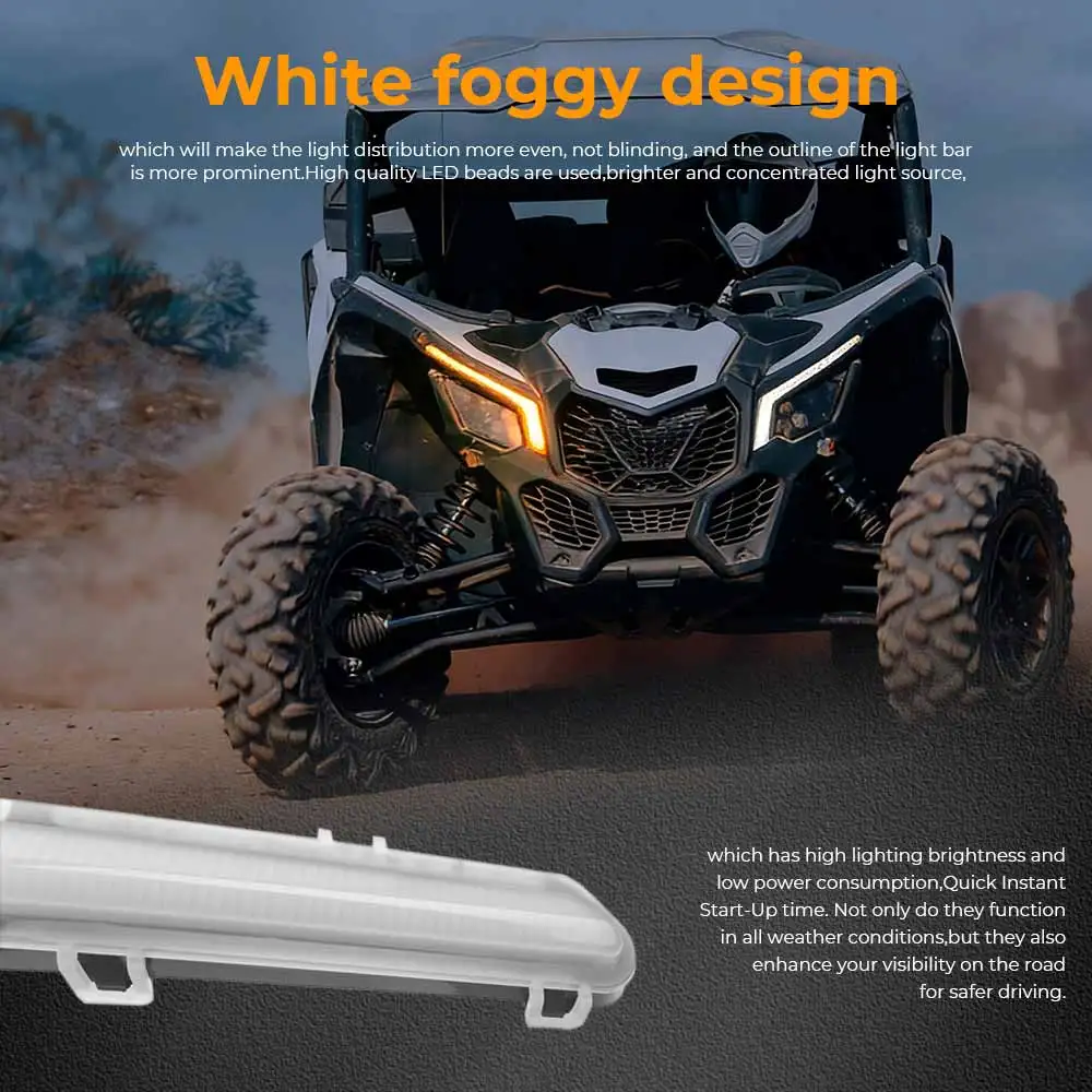 Front Flow Turn Signal LED Light DRL Lights #710004994 & 710004995 Fit For Can-Am Maverick X3 XDS XRS XMR XRC Turbo R 17-23 - view 6