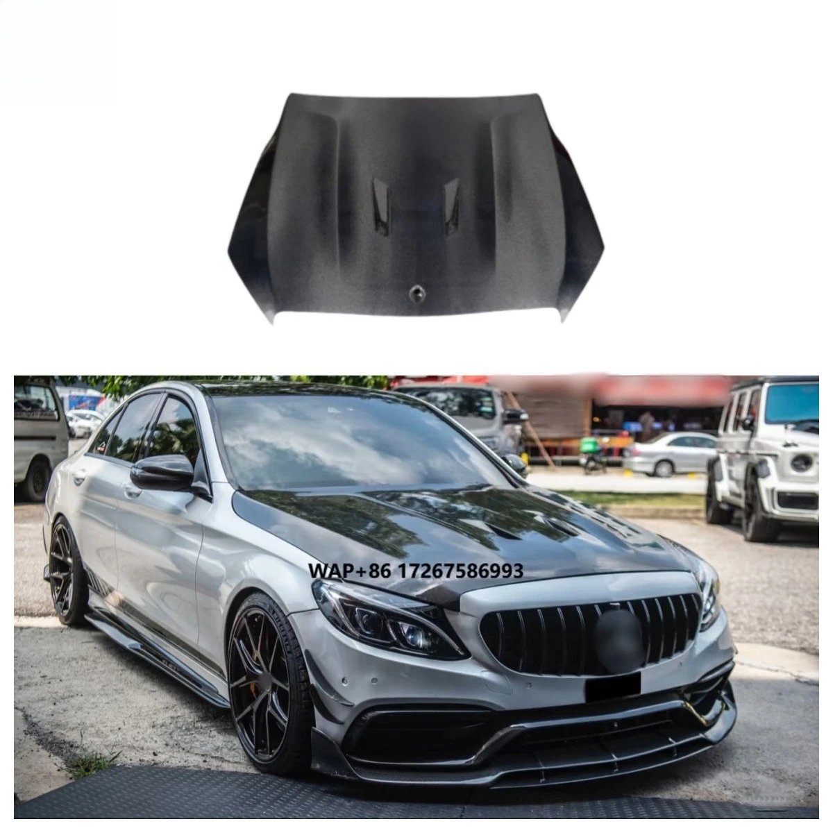 

New Carbon Fiber Engine Hood for C Class W205 C63 2015-2021 Style Hight Quality Carbon Fiber Body Kit