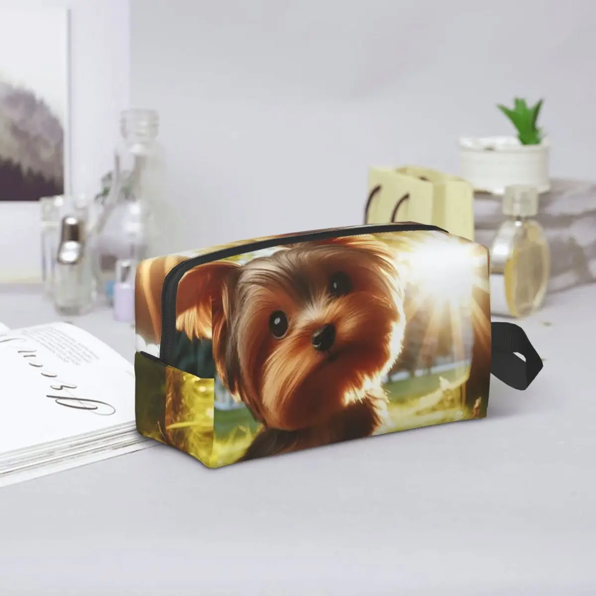 Yorkshire Terrier Dog Yorkie Lover Makeup Bag Cosmetic Organizer Storage Dopp Kit Toiletry Cosmetic Bag for Women Beauty Travel
