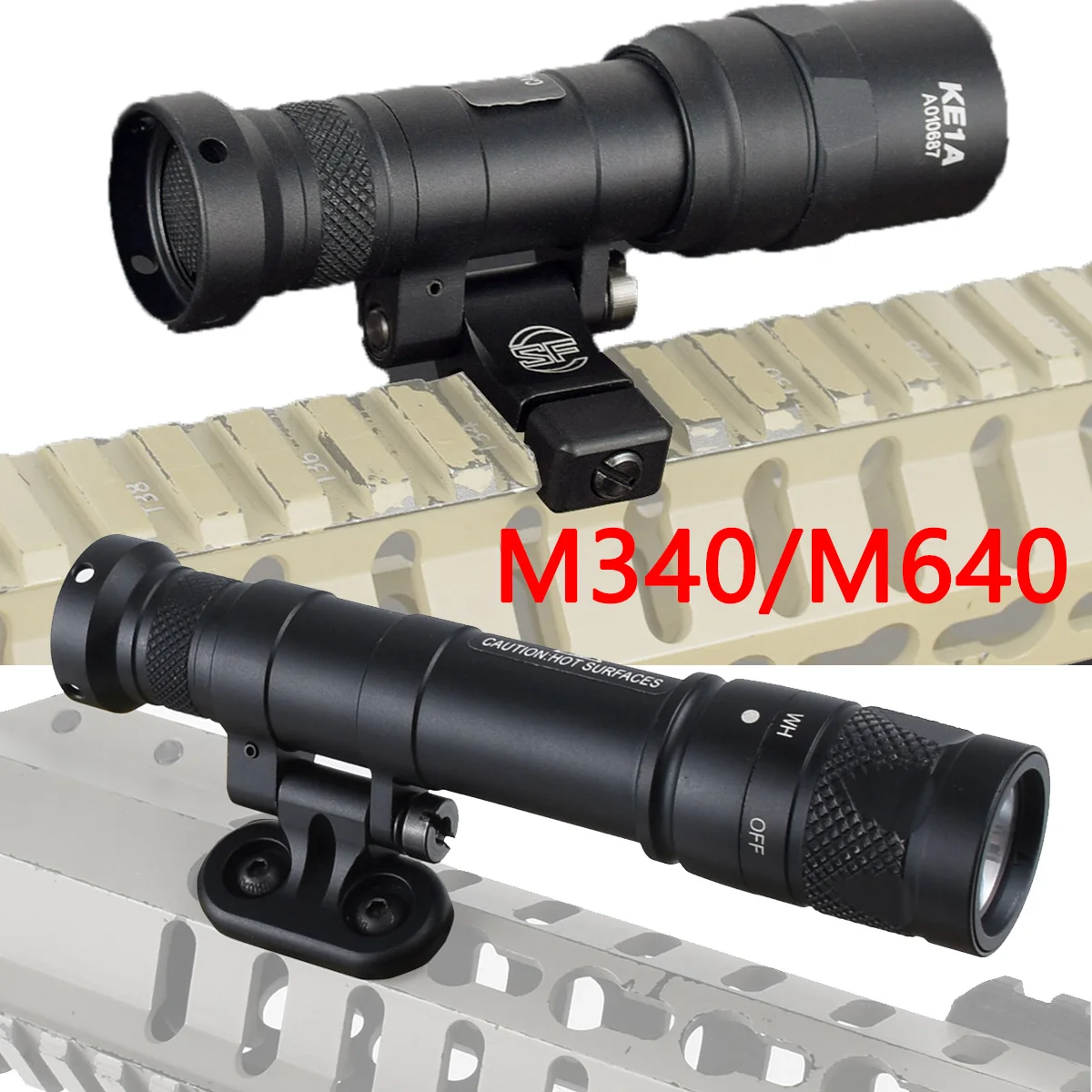 

Tactical Surefir M600 M340 M640 SF Flashlight M340V Led Scout Light 20mm Picatinny Rail M LOK Mount Airsoft Hunting Gun Lamp