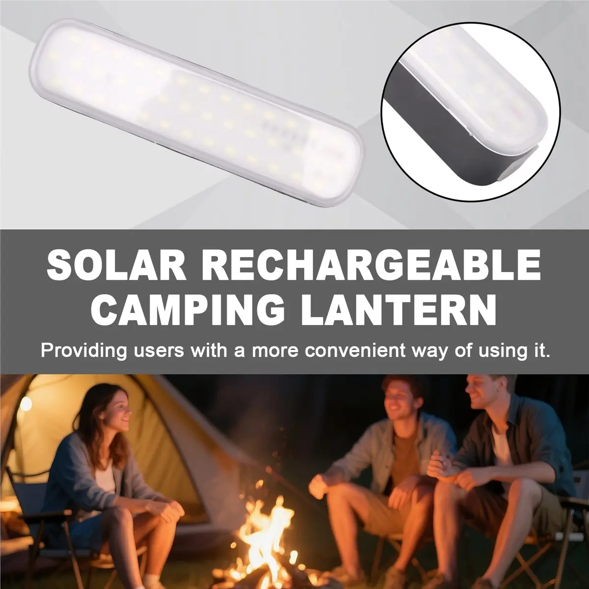 Goodprice Solar Rechargeable Camping Lantern 3600mAh Power Bank 3 Light Modes LED Lantern Tent Light Powerful Work Lamp Garage