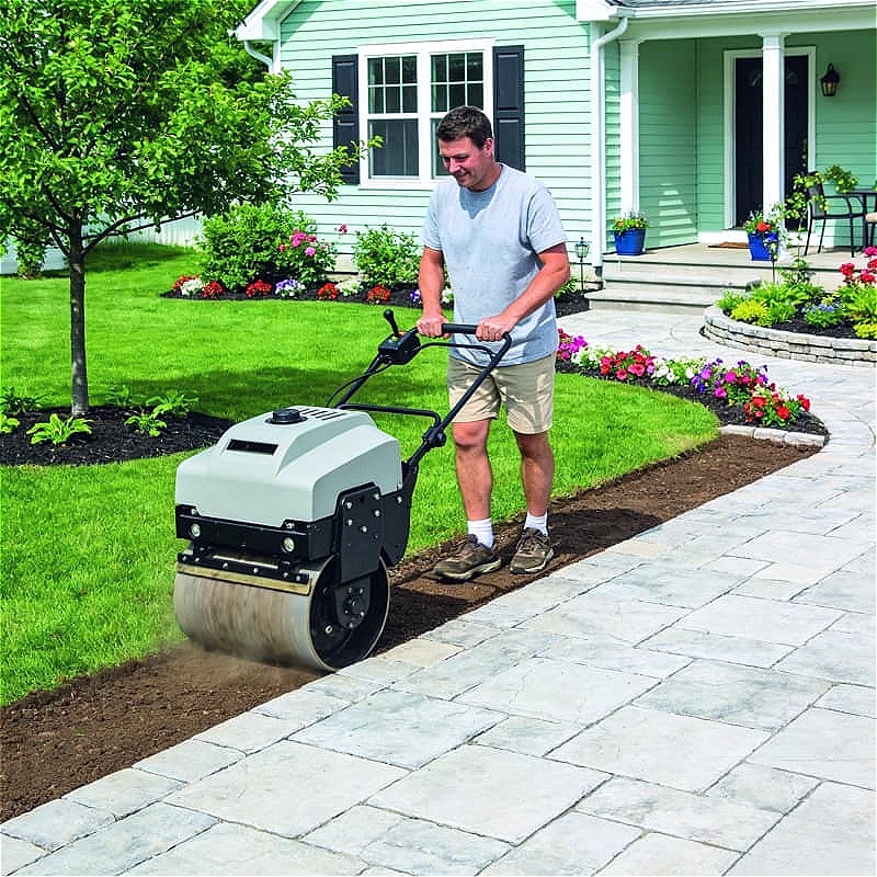 

Small Road Roller Walk Behind Vibratory Plate Compactor For Garden Landscape Sidewalk Repair Pipeline Trench Backfill Customized
