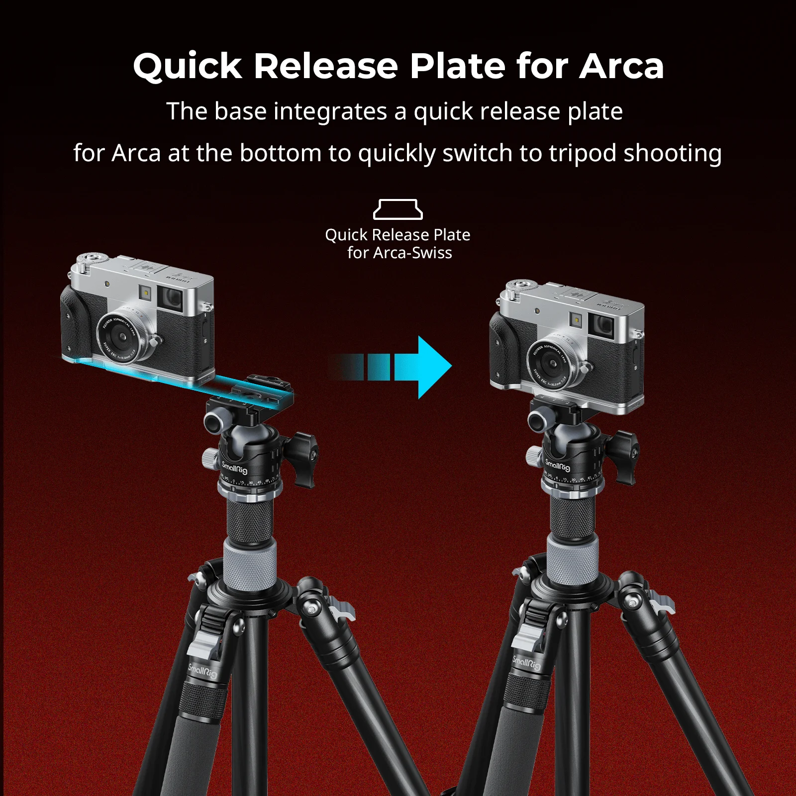 SmallRig X Half L Cage , L-Shaped Mount Plate with Silicone Handle for FUJIFILM X Half with Arca-Swiss Plate 3 Color Can Choose