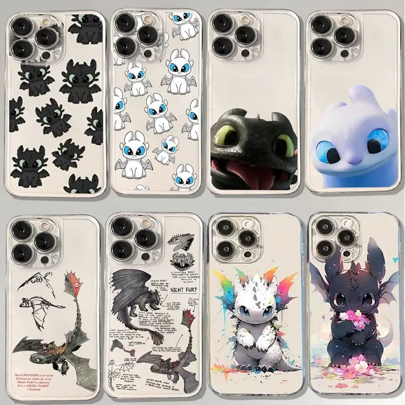 

Phone Case For iPhone 17 16e 16 15 14 13 12 11 Air Pro Max Plus Lovely couple Toothless Dragon Funny Transparent Soft Back Cover