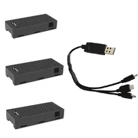 3PCS 3.7V 300mAh Li-Po Battery & 3-in-1 Charging Cable for C129 / C129 V2 RC Helicopter Spare Parts Accessories