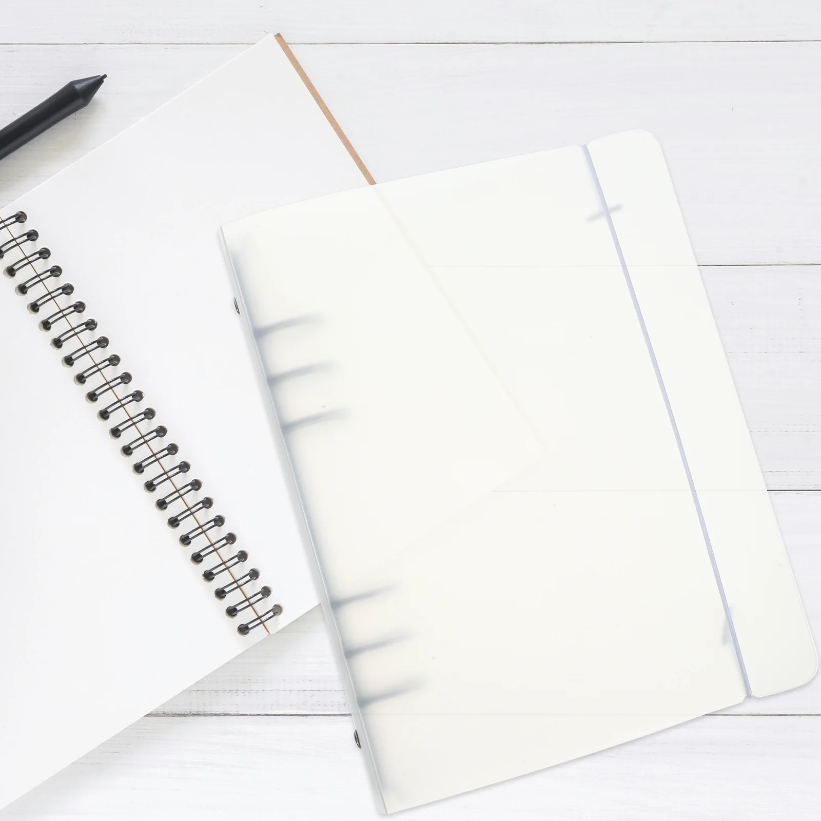 

2pcs A5 Portable Notebook Cover For Students Binder Shell Loose-Leaf Notepad Case Reusable Document Organizer Folder Binder