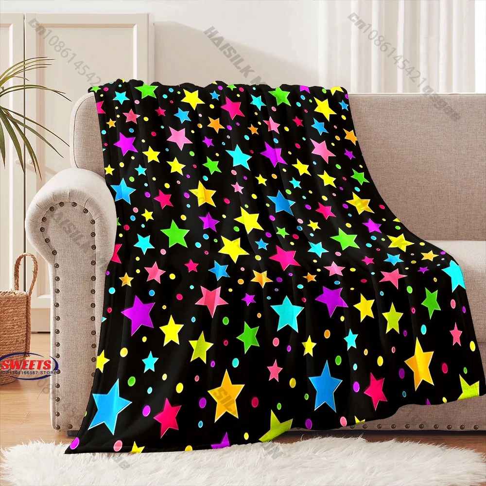

Colorful Star Pattern Blanket Multiple sizes kid's and adults' bedroom living room sofa decor blanket, Exquisite gift