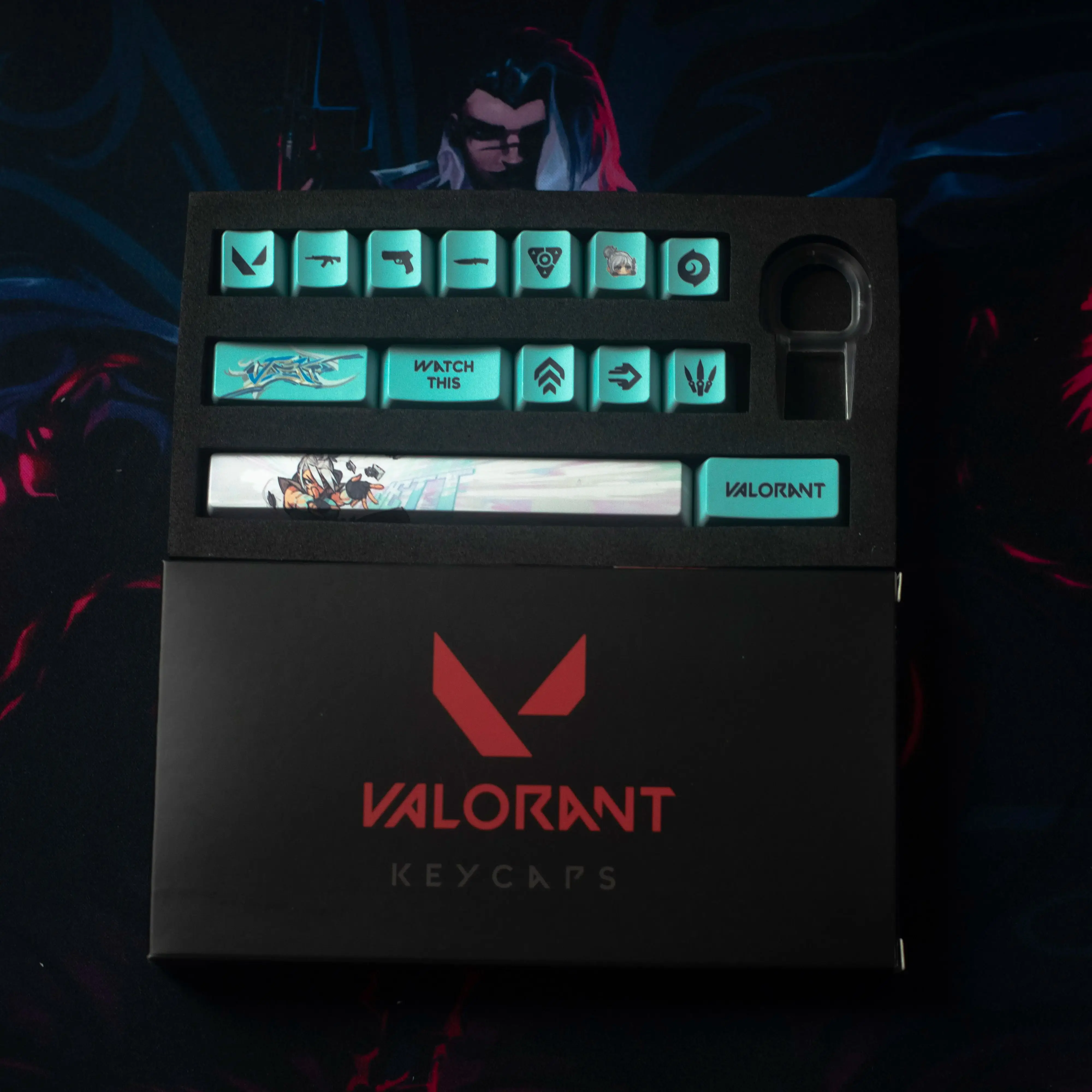 مجموعة أغطية مفاتيح Valorant مكونة من 14 مفتاحًا، أغطية مفاتيح لعبة هدية، أغطية مفاتيح pbt صبغ فرعية للوحات المفاتيح الميكانيكية #6