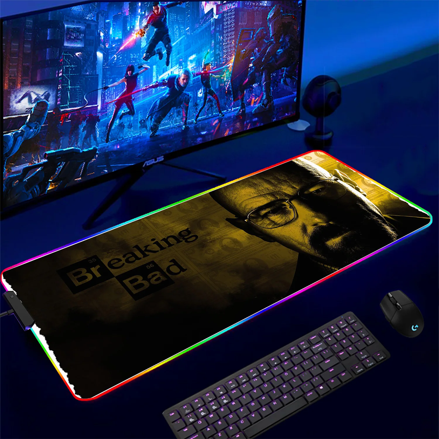 

RGB Keyboards Computer Accessories Gaming Laptops Breaking Bad Walter Desk Mats Table Mat Notebook Game Office Desks Mousepad