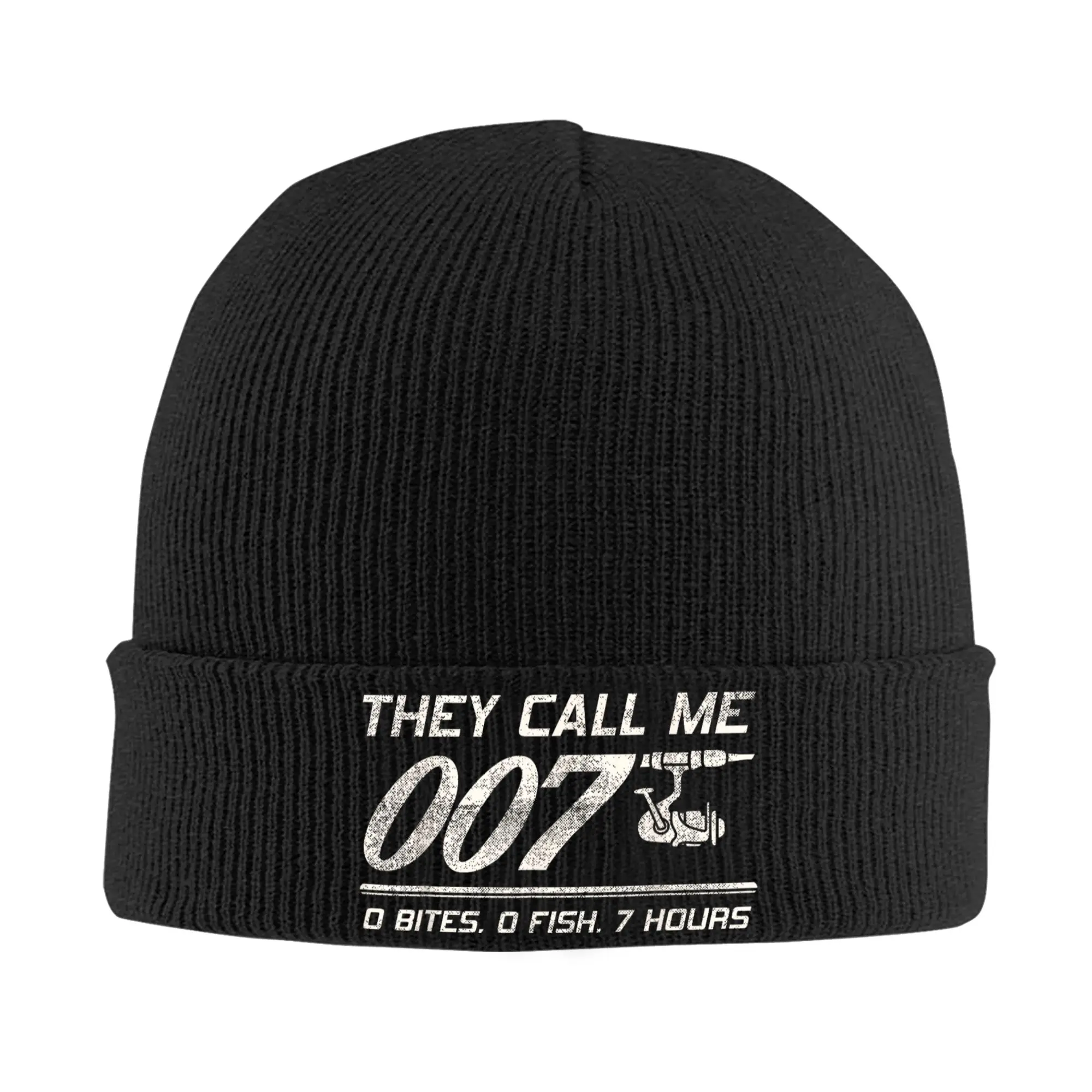 Fisherman Joke Dad They Call Me 007 Knitted Cap Women's Men's Skullies Beanies Autumn Winter Casual Hats Acrylic Funny Melon Cap